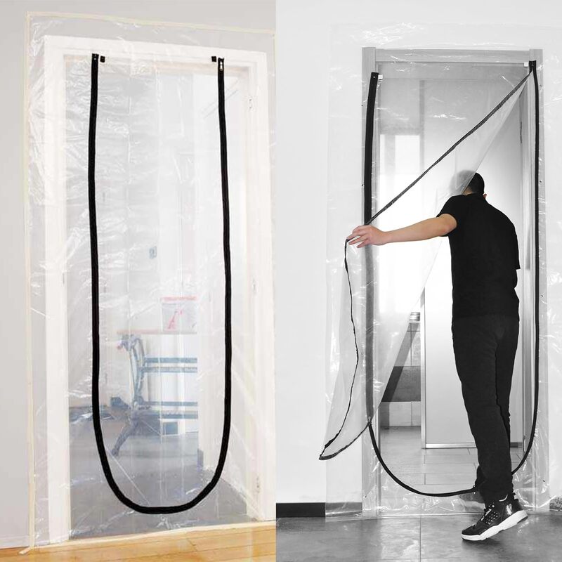 1.2m Dustproof Zipper Door Curtains for Construction Site Isolation and Insulation with Pe Film Dust U Zipper Door