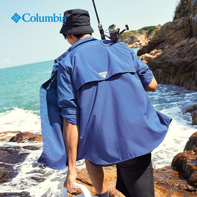 25 Autumn and Winter New Products Columbia Outdoor Men's Pfg Fishing Sun Protection Breathable Quick-Drying Long-Sleeved Shirt Fj7048