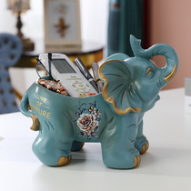 Creative door entrance entrance shoe cabinet key storage Zhaocai elephant ornaments living room office desktop sundries storage box