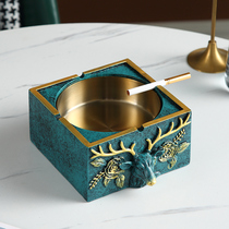 New Chinese Personality Trend Home Living Room Office Light Extravagant Deer Head Ashtrays Tissue Box Tea Table Tabletop Pendulum