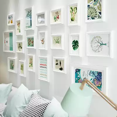 Photo wall decoration punch-free living room photo frame wall hanging combination solid wood European-style photo wall American dining room corridor painting