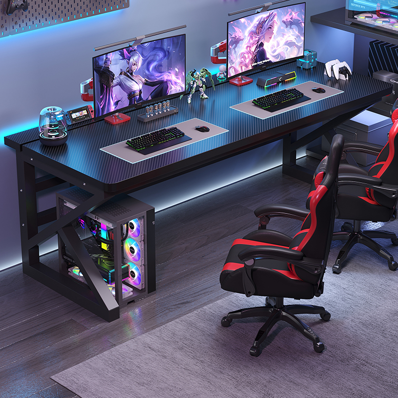 Computer Desk Desktop Bedroom Home Student Study Desk Double Gaming Desk Can Be Equipped with Robotic Arm Carbon Fiber Table