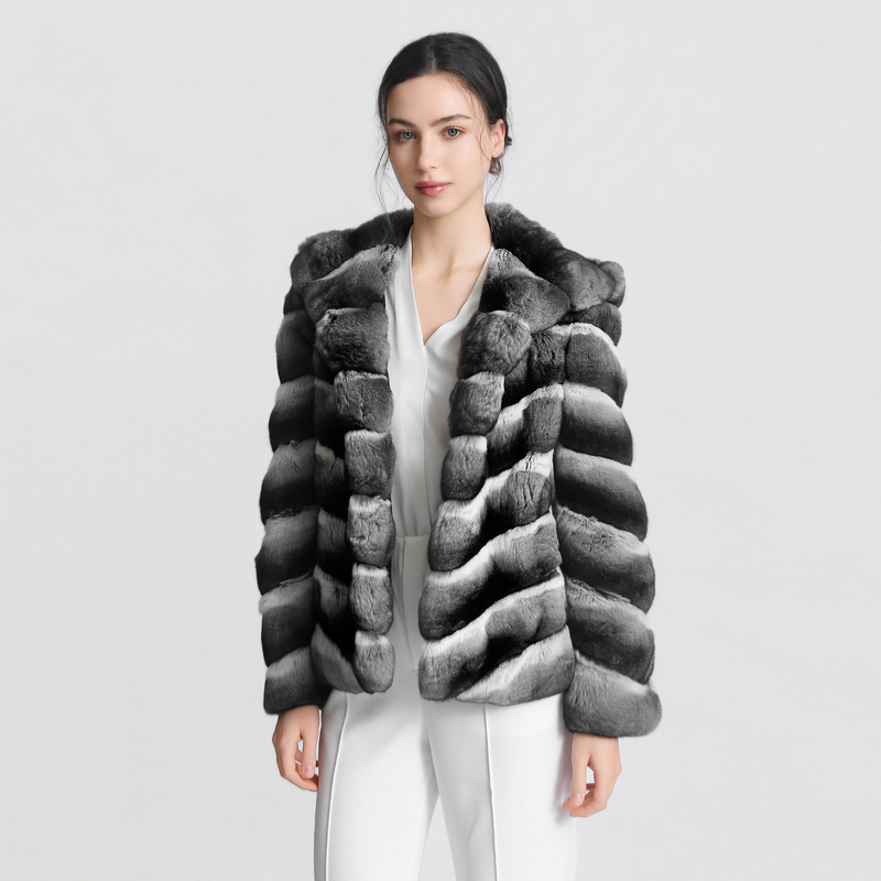 Vell Fur Original Color Blue-Purple Xxxd Hooded Simple Comfortable Casual Fashion Autumn and Winter Fur Coat Z155 Vell Fur Original Color Blue-Purple Xxxd Hooded Simple Comfortable Casual Fashion Autumn and Winter Fur Coat Z155