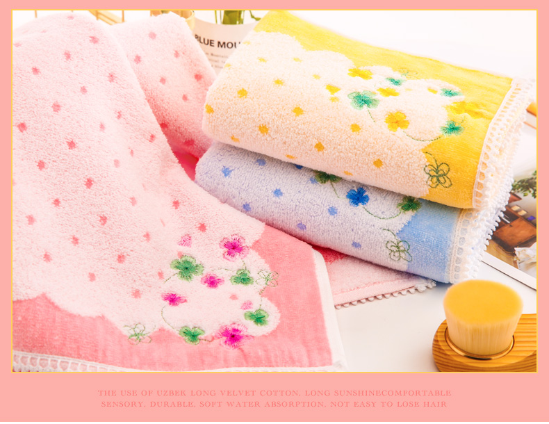 Genuine vàng số Khăn xoắn bông kể satin thêu váy hoa tao nhã khăn mềm Khăn thấm nhà - Khăn tắm / áo choàng tắm khăn tắm to
