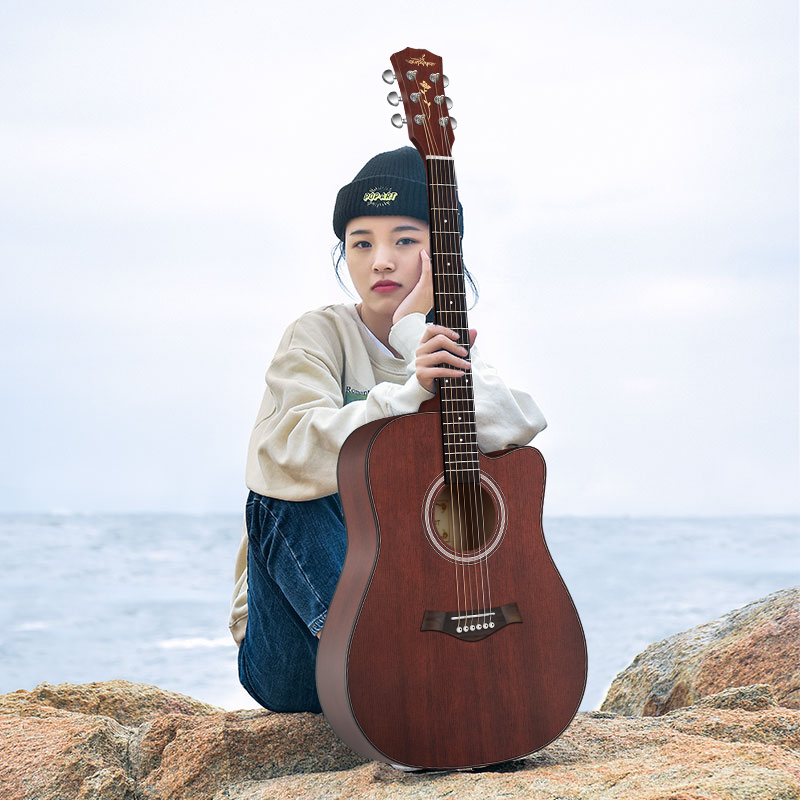Ancan Veneer Guitar Beginners Male Students Private Ballad Guitar New Hand 40 41 Inch Electric Box Wood Guitar