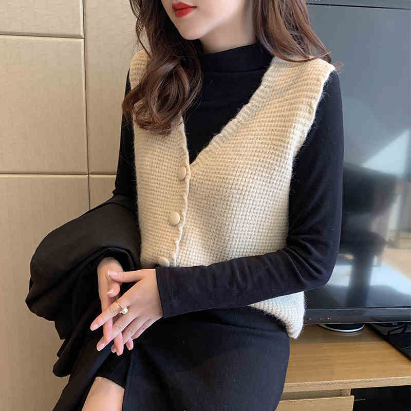 Knitted Vest for Women 2025 New Style Woolen Vest for Layering, Sweater Overlay, Short Top for Petite Figures Knitted Vest for Women 2025 New Style Woolen Vest for Layering, Sweater Overlay, Short Top for Petite Figures