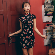 Silk cheongsam 2021 new improved version of dress young girl Chinese style small man temperament Noble