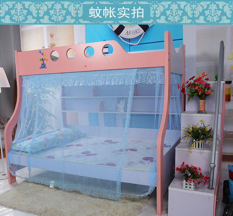 Giường con muỗi net 1.5 m thấp hơn cửa hàng 1.2 m giường bunk bed sinh viên trẻ em Velcro kệ sách