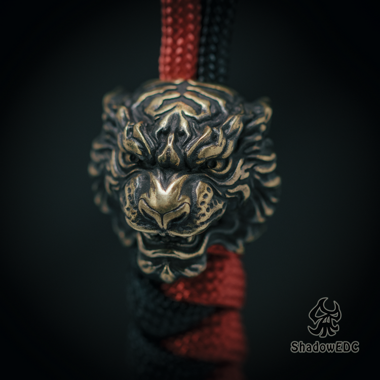 (shadow) original northeast tiger knife pendant handmade old tiger head pendant outdoor EDC mobile phone car key buckle copper