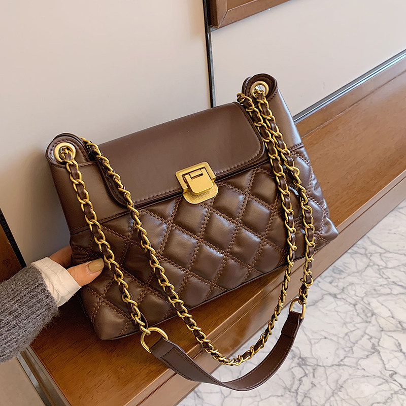 High level Sensation Large Capacity Package Bag Women 2023 New Tide Fashion Texture Skew Satchel Ocean Gas 100 Hitch Single Shoulder Bag-Taobao