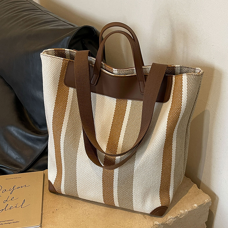 Высококачественная женская сумка для поездок на работу большой емкости, новинка 2025 года, модная холщовая сумка для студентов, портативная сумка-тоут на одно плечо