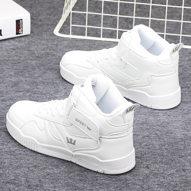 Hong Kong it with the same Supreme men's shoes women shoes plus suede small white shoe sports lovers high cylinder plate shoes