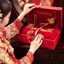 Wedding dowry box Red box Leather box Bride dowry engagement gift box Xiuhe gift box Money pressure box Wedding box