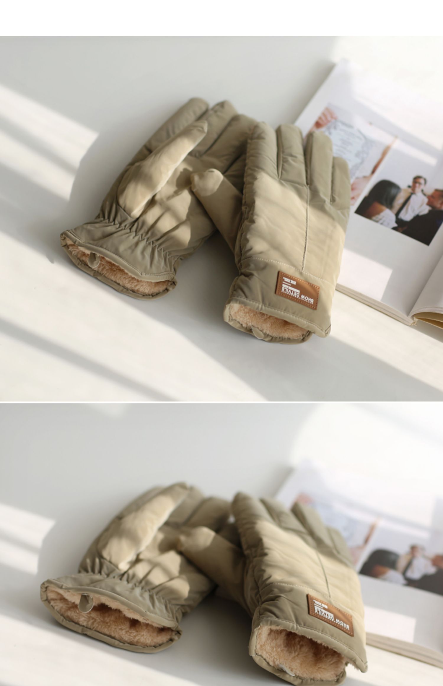 Outdoor wind cold resistant plush and thick insulation gloves for men's winter cycling waterproof 2022 new five_voghion.com