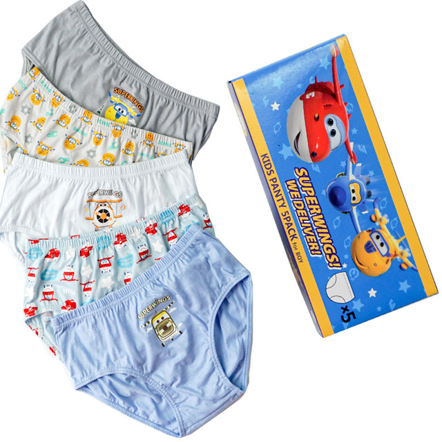 Korean version of boy's cotton underwear 3 children 4 cotton 5 triangle 6  cartoon 7 breathable