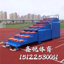 Factory direct sales stadium outdoor game end timing table Referee table Mobile telescopic grandstand 27 seats