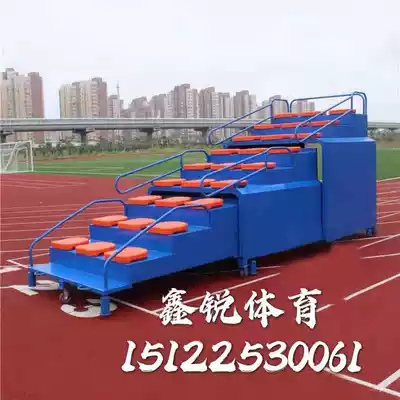 Factory direct Stadium outdoor competition end time desk referee platform mobile telescopic stand 27 seats