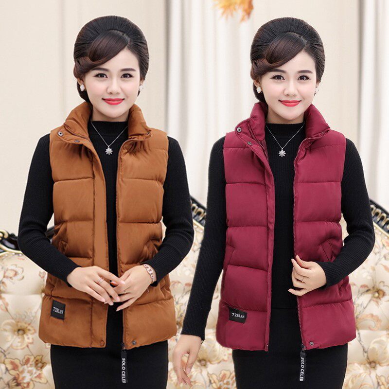 Middle-aged and elderly women's clothing down cotton Machia Mama autumn and winter clothing with short section thickened down cotton clothes 40 years 50 women outwear