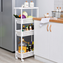 Kitchen crevice shelf floor multi-layer fruit storage rack plastic movable toilet gap storage rack