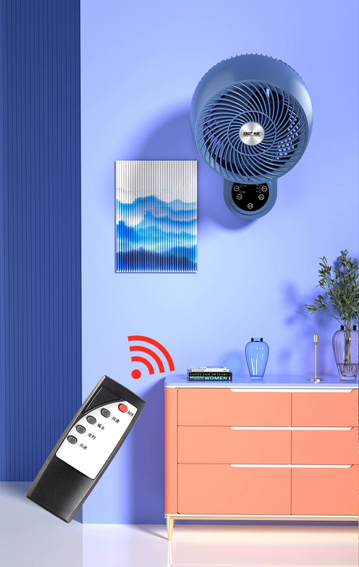 quạt treo tường mini nhà vệ sinh Xianke Wall Fan Wall Tường -Quạt điện miễn phí Đấm nhà bếp Nhà vệ sinh Tường treo tường treo tường -type điều khiển từ xa lưu thông quạt treo tường có điều khiển quạt vinawind treo tường