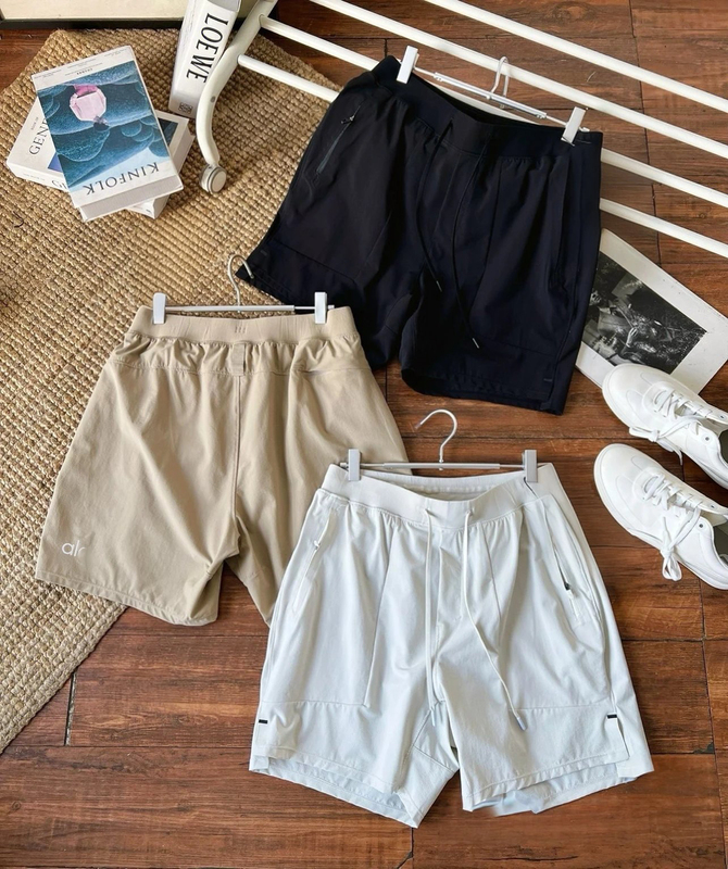 Al Same Style Men's Summer Casual Sports 7inch Shorts Without Lining, Lightweight, Quick-Drying, Breathable Gym Shorts