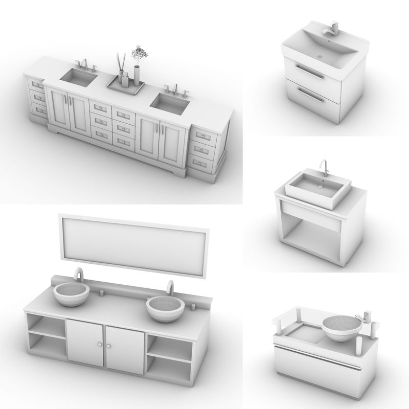 Washbasin Bathroom Toilet Sink Kitchen Cabinet Furniture/Rhino Rhino Model Building Materials