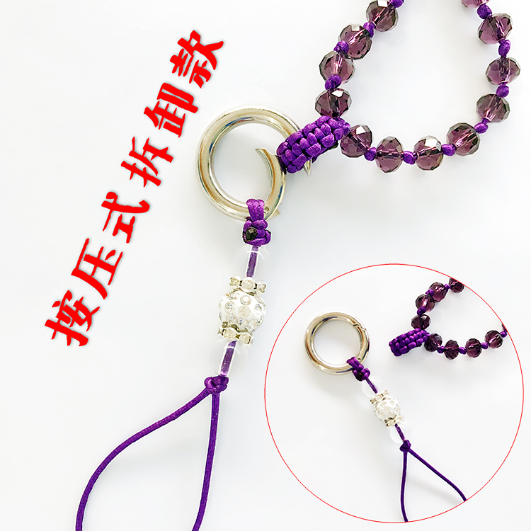 Điện thoại di động dài phần treo chuỗi hạt pha lê treo cổ chắc chắn handmade thẻ thời trang công việc dây buộc mới mặt dây chuyền nữ - Phụ kiện điện thoại di động ốp lưng samsung m21