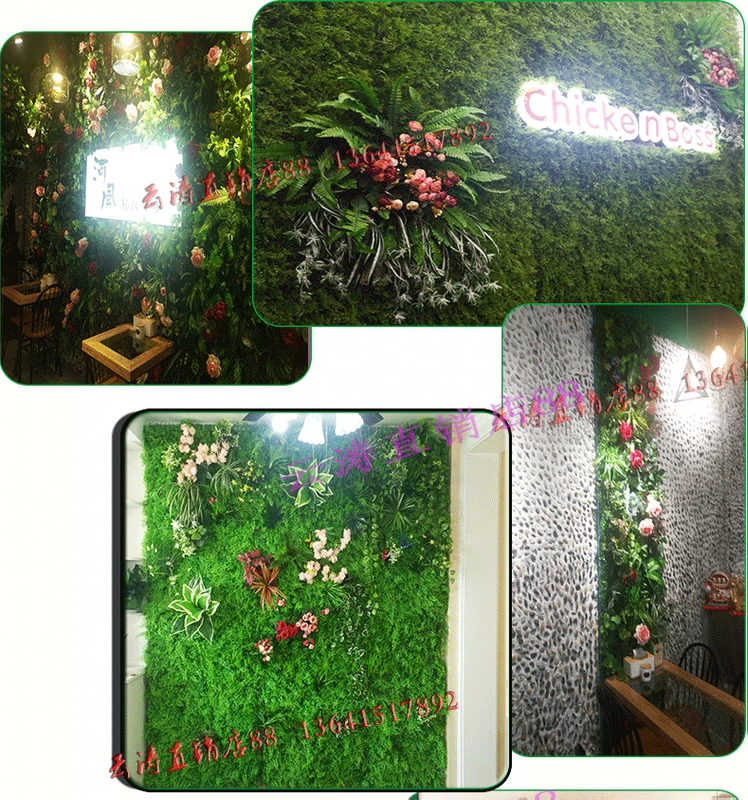 Mô phỏng thảm cỏ nhựa tường cây xanh tường cây cỏ nhân tạo hoa tường giả cỏ với vườn hoa tường cỏ - Hoa nhân tạo / Cây / Trái cây hoa ly giả