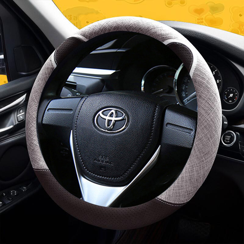 Toyota CorollaCAMRY Reyling RAV4 Witch to dazzle steering wheel cover all season universal linen non-slip and sweat