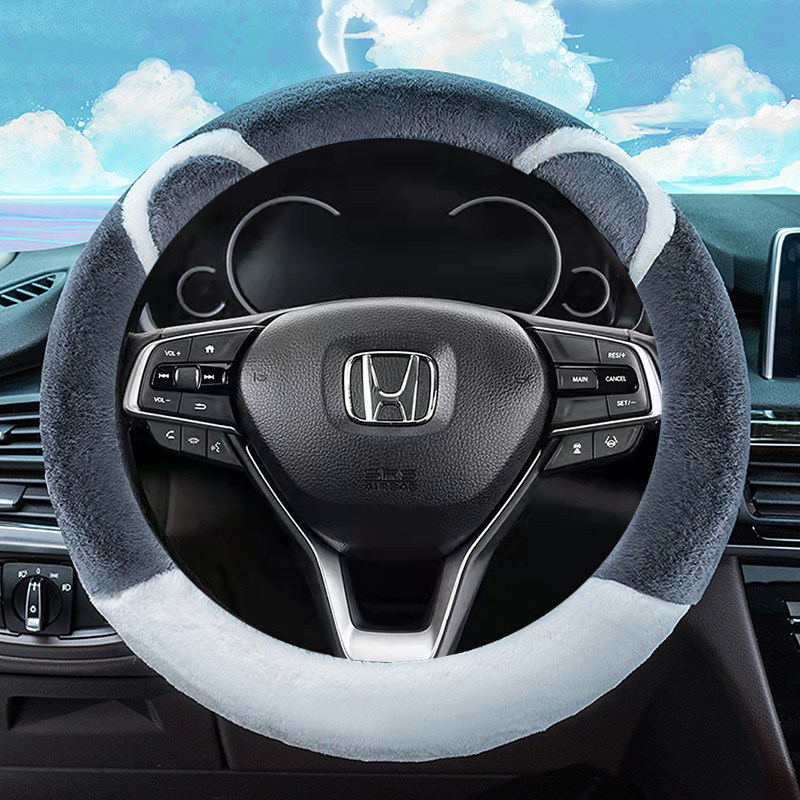 Applicable Honda Lingpai Yaakaku Shidai Domain CityCRV Wisdom XRVJADE Steering Wheel Cover Winter Short Plush