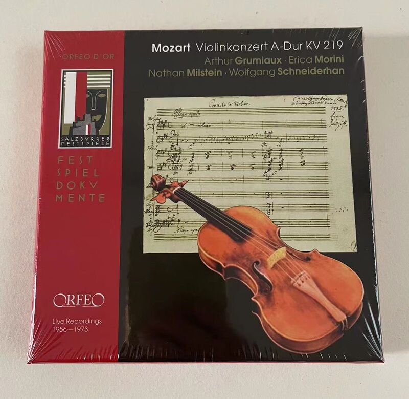 Mozart Violin Concerto No. 5 Grumio/Morini/Milstein/Schneiderhan 2Cd