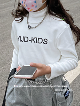 Girl Autumn Winter Plus Suede Beating Undershirt 2021 New Children Ocean Korean version CUHK Winter Thickened Long Sleeve Blouse