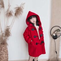 Girls woolen coat 2020 new autumn style Korean version of long autumn and winter thick trench coat childrens woolen coat