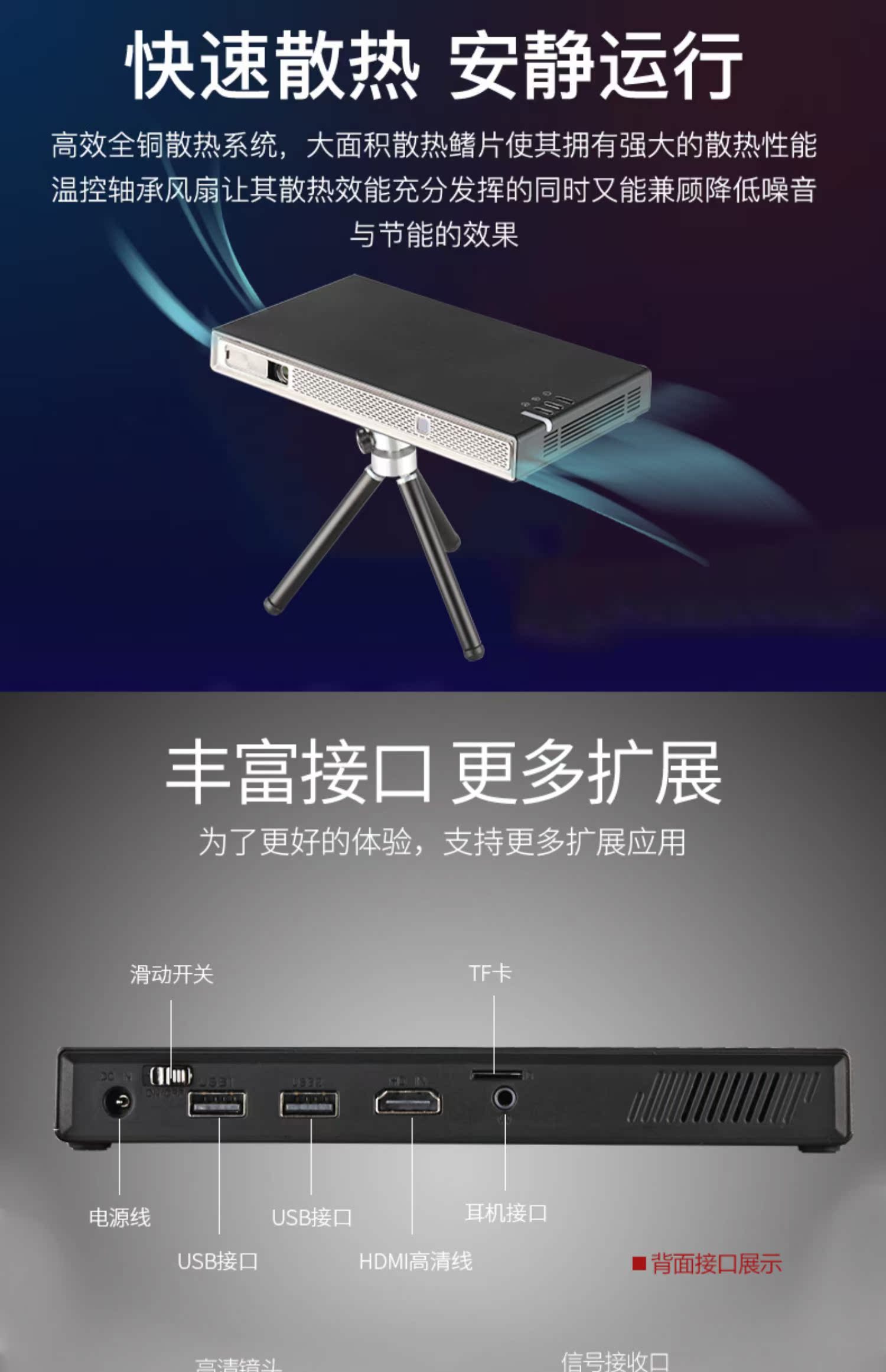 2019 mới Máy chiếu điện thoại di động Opda CYW1000 Máy chiếu HD gia đình 1080p chiếu di động siêu nhỏ mini wifi mini không dây 3D rạp chiếu phim gia đình 4K - Máy chiếu