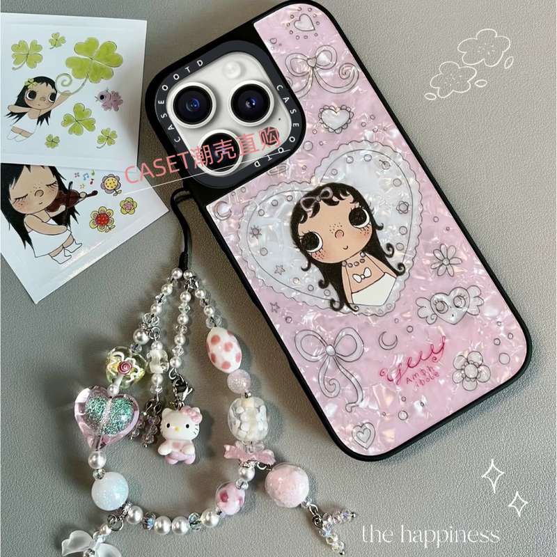 Caseootd New Yuy Xiaoyu Girl Phone Case Suitable for iPhone 17 Pro Max, Apple 17/16 Pro/15/14/Pro Max Anti-Drop Protective Case, Mother-Of-Pearl Magnetic 13 Case 1211