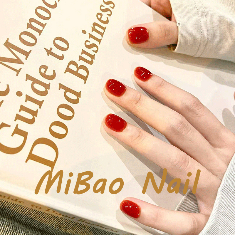 Rotten Tomatoes Brand Handmade Wearable Nails, Ice-Clear New Style, High-End Short Orange-Red Nail Patches, Fake Nails Finished Product Rotten Tomatoes Brand Handmade Wearable Nails, Ice-Clear New Style, High-End Short Orange-Red Nail Patches, Fake Nails Finished Product