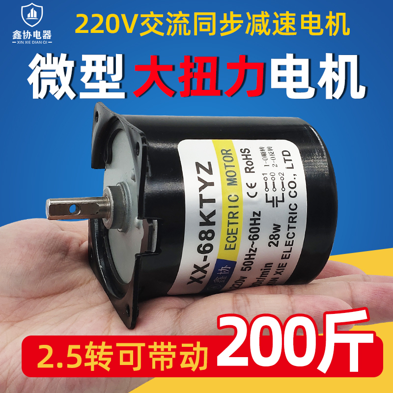 Ac Permanent Magnet Synchronous Reduction Motor 220V Small Low-Speed Micro Slow-Speed Micro Gear Small Motor Electric Motor