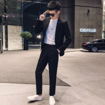 Leisure fried street suit men Korean trend slim handsome Yuppie handsome suit mens suit mob set autumn and winter