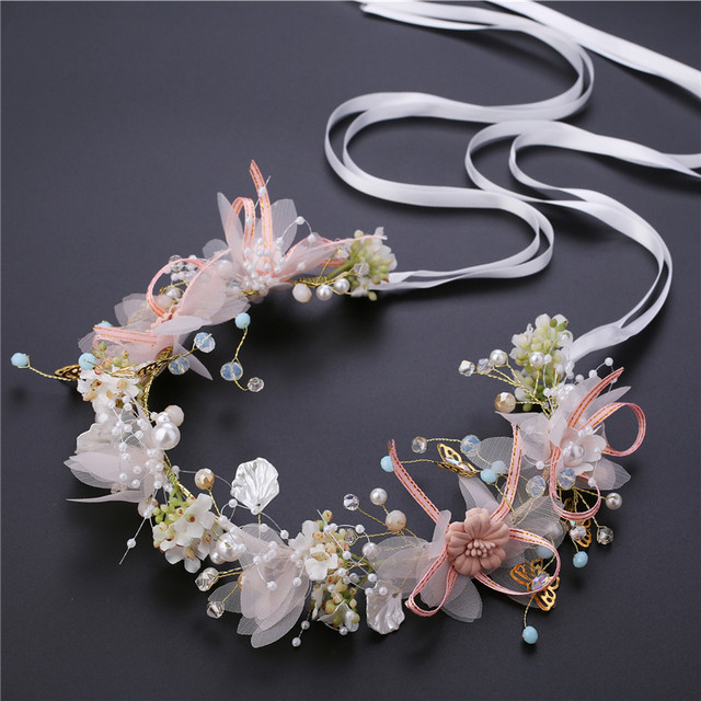 2019 New Fairy Butterfly Headband Flower Garland Headband Children's Photo Style ຂັ້ນຕອນການປະຕິບັດ