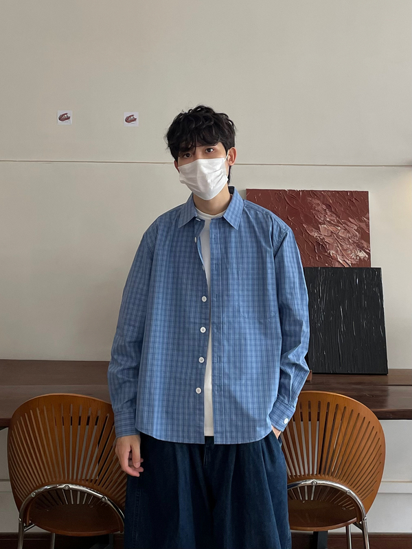 Interesting Luck Japanese Retro Plaid Shirt Loose Casual Versatile Long-Sleeve Shirt Jacket Interesting Luck Japanese Retro Plaid Shirt Loose Casual Versatile Long-Sleeve Shirt Jacket