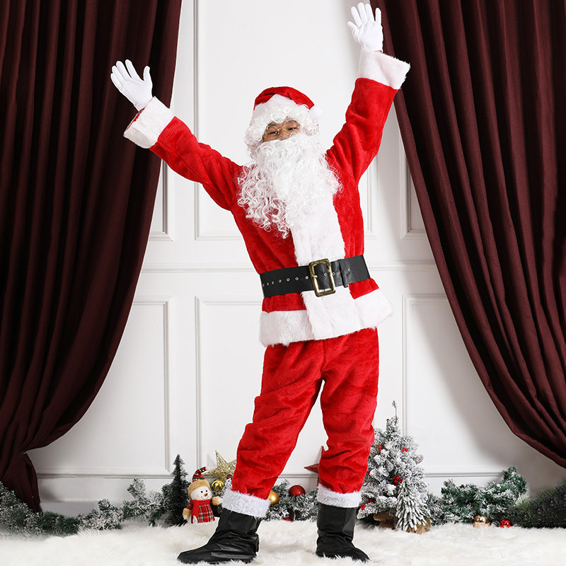 Thickening Santa Claus costumes adults Big code Men and women Universal Christmas dress costumes Costume Costume-Taobao