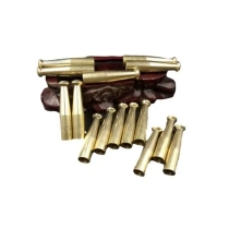 Xuanmei large and small antique traditional brass pipe miscellaneous old dry tobacco bag holder jade tourmaline thickened metal