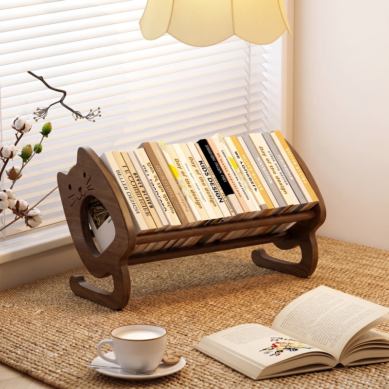 Desktop Bookshelf Small Storage Rack for Student Desks Simple Bay Window Bookshelf Book Storage Vertical Rack