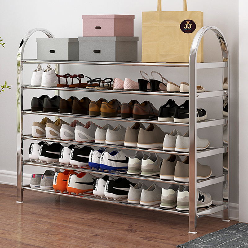 Shoe Rack Domestic Doorway Shoe Cabinet Multilayer Containing shelf Large capacity Dormitory Room simple Stainless Steel Shoe Rack