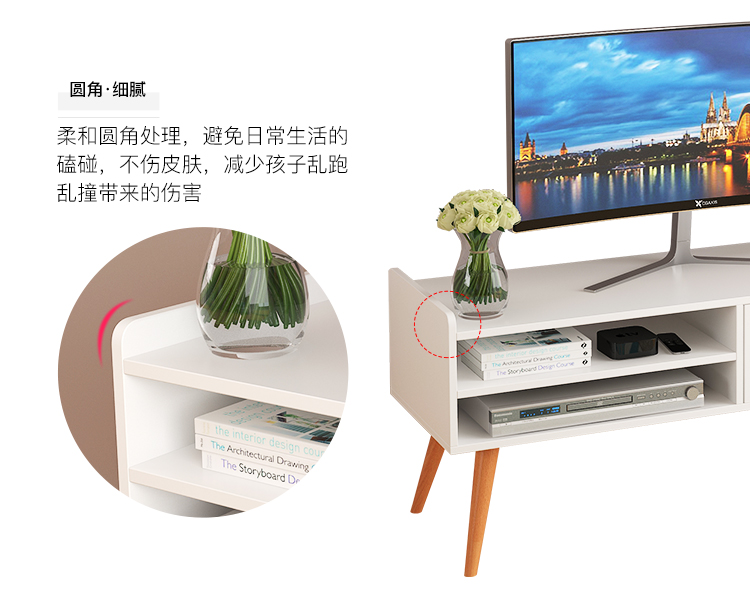 Yijiada Bắc Âu đồ nội thất phòng khách tủ TV bàn cà phê kết hợp rắn gỗ đơn giản side a vài side tủ trà tủ