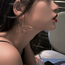 Big butterfly earrings female tide net red temperament personality earrings ins earrings without pierced ears ear clip female exaggerated design sense