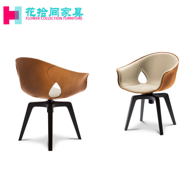 Flowers ten furniture stores Long Recommended glass fiber Single seat Book room Dining Room Dining Room Safety Helmet Ginger Chair Hotel Reception Swivel Chair