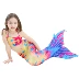 Trang phục nàng tiên cá mới đồ bơi trẻ em dưới nước cos chụp ảnh cô gái áo tắm bikini ba mảnh