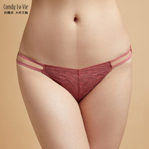 Toffee pie matching panties Womens love triangle low-rise pants Light fresh and breathable quick-drying thin belt