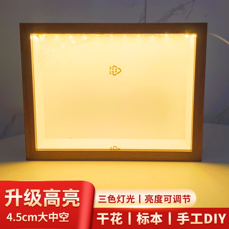 Simple Three-Dimensional Luminous Hollow Photo Frame DIY Display Stand Dried Flower Preservation Creative Handmade Blank Specimen Frame Decoration